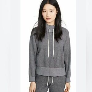Varley Black and White Stripe Pull Over Sweatshirt - ECLN